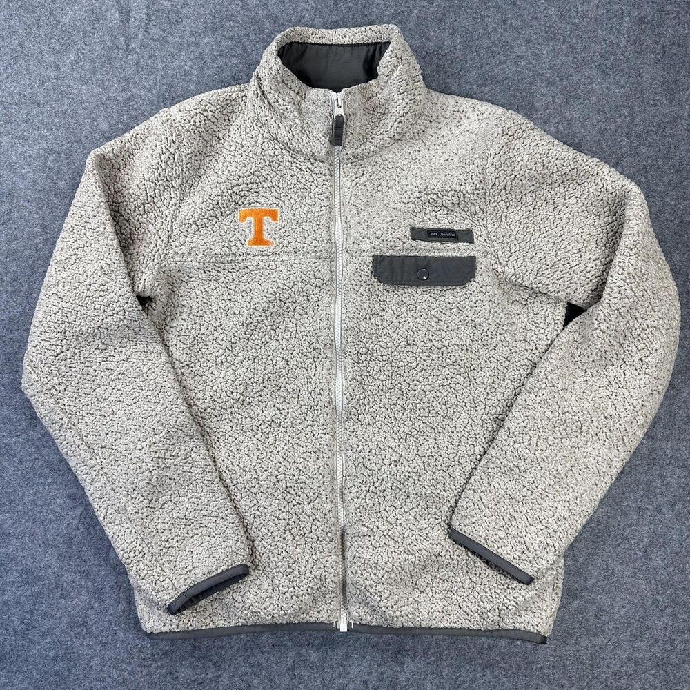 Tennessee Volunteers Jacket Mens Medium Tan Sherpa Fleece Full Zip Columbia